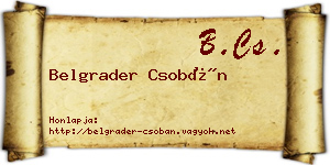 Belgrader Csobán névjegykártya